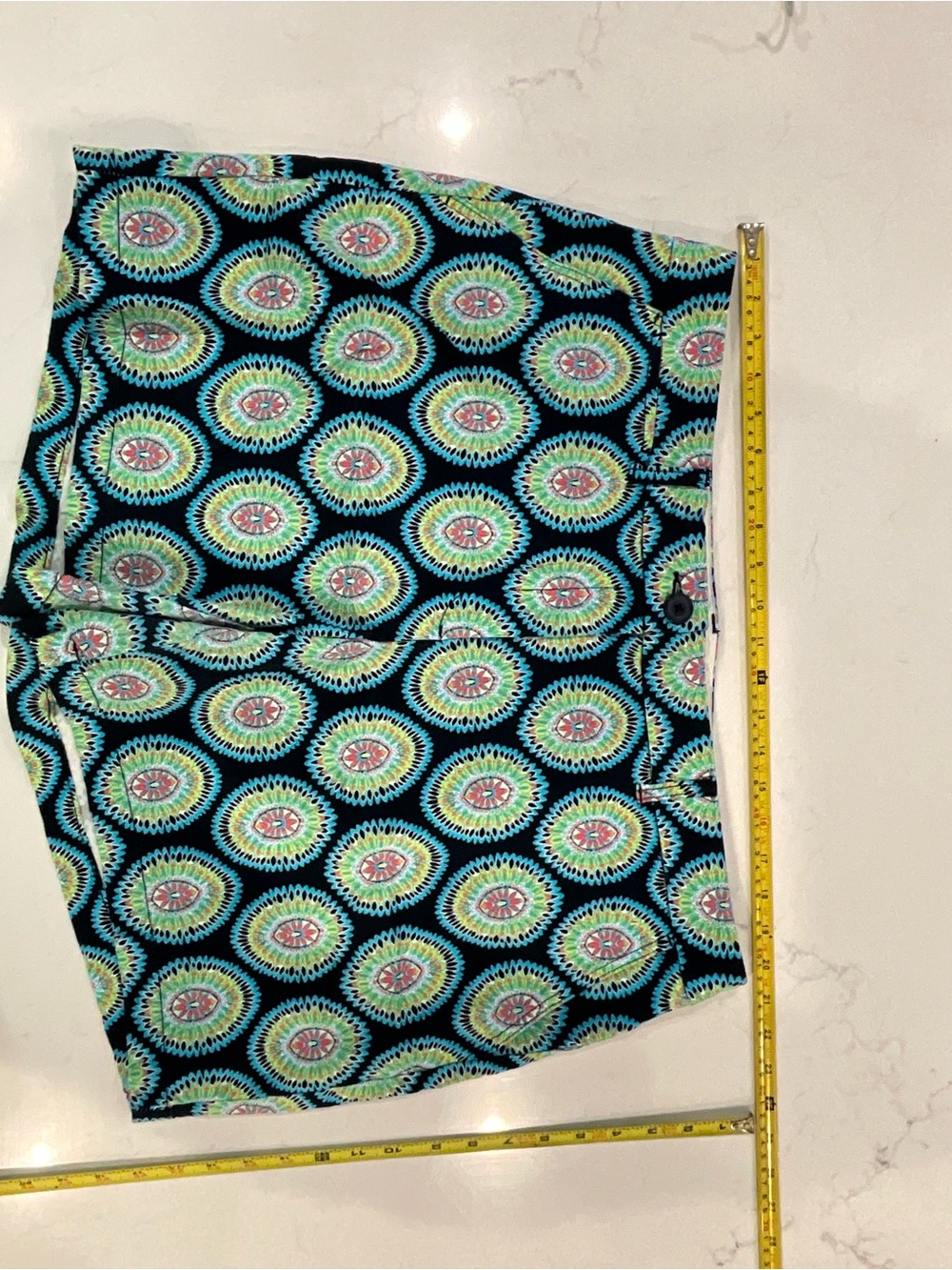 crown & ivy Black Medallion Print Mini Skirt with Teal and Pink Accents